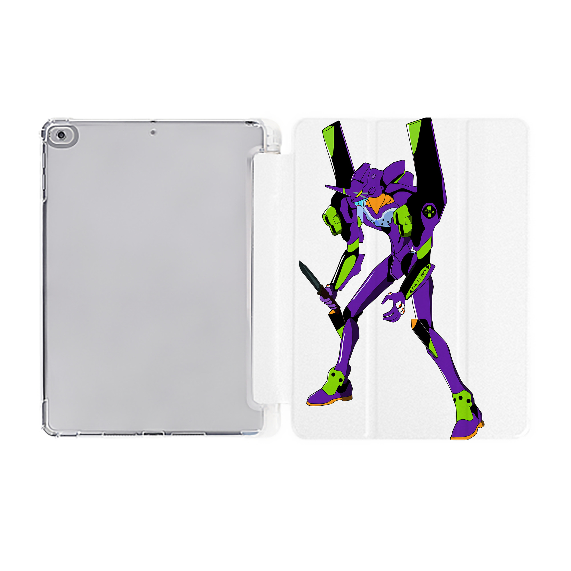 （画像用） EVA 新世紀エヴァンゲリオン IPad ケース ペン収納付き 三つ折りスタンド PUレザー×シリコン 対応機種9.5/10.5/10.9インチ